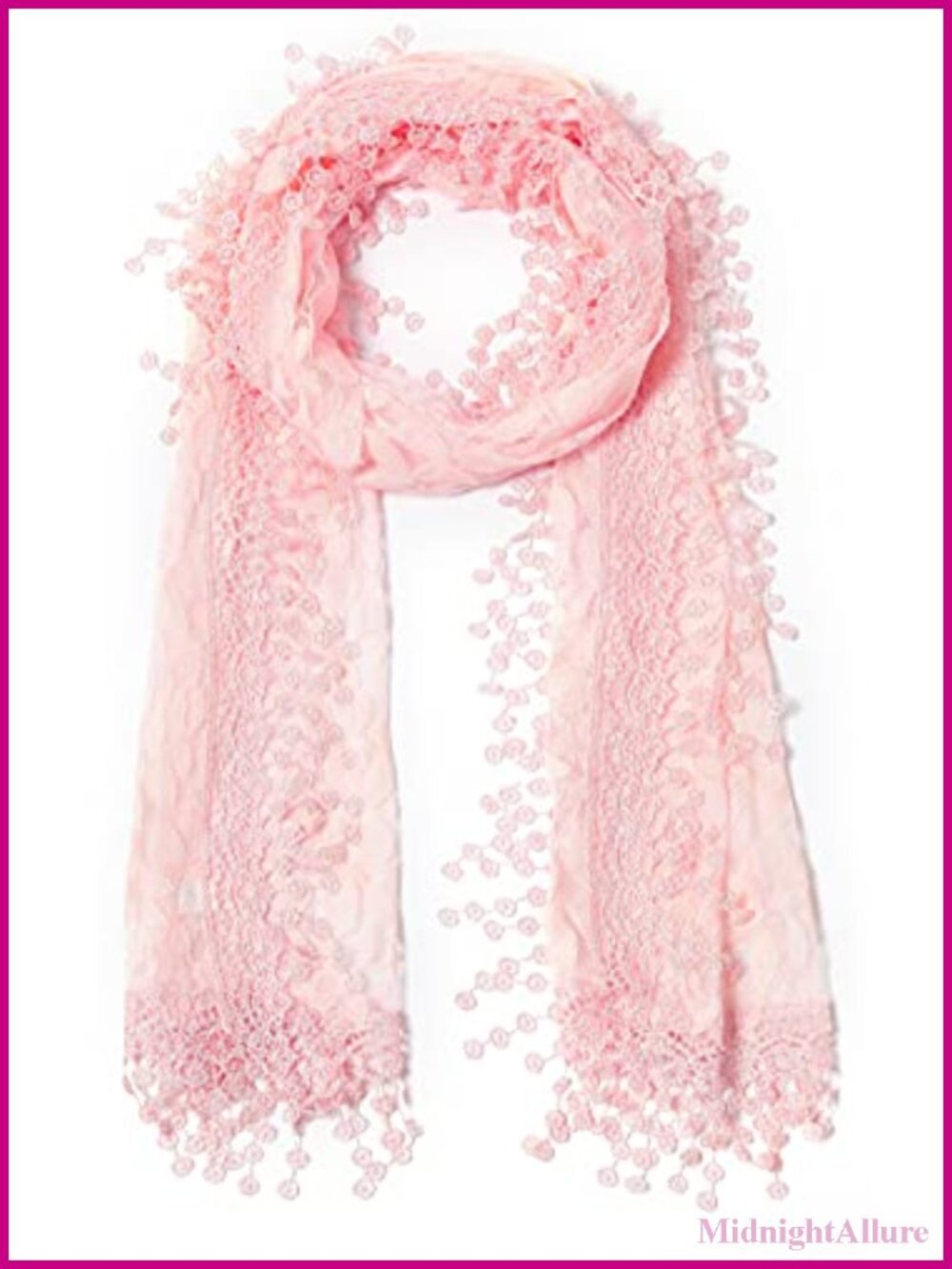 Leaf Lace Fringe Scarf Bridal Shawl Lightweight Soft Women